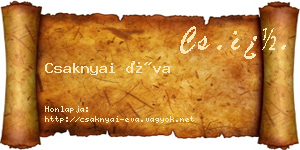 Csaknyai Éva névjegykártya